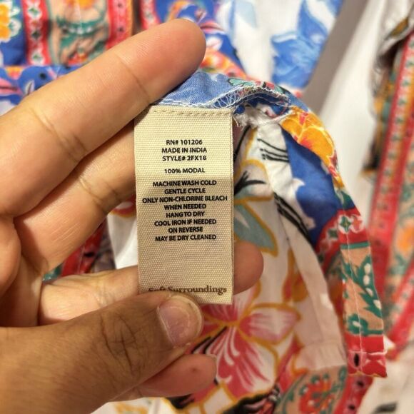 Soft Surroundings Samara Floral Soft Button Up Shirt Modal XSMALL - Picture 4 of 4